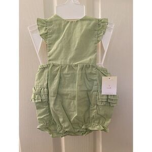 Petit Ami Bubble Ruffle Romper Green Gingham Baby Girls Size 3 Months NWT